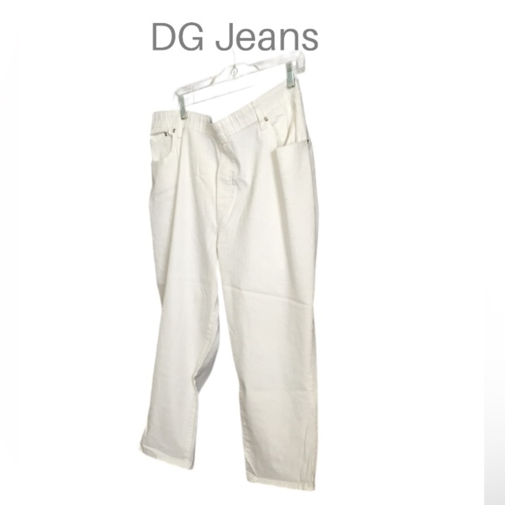 3X Diane Gilman White Pull On Jeans